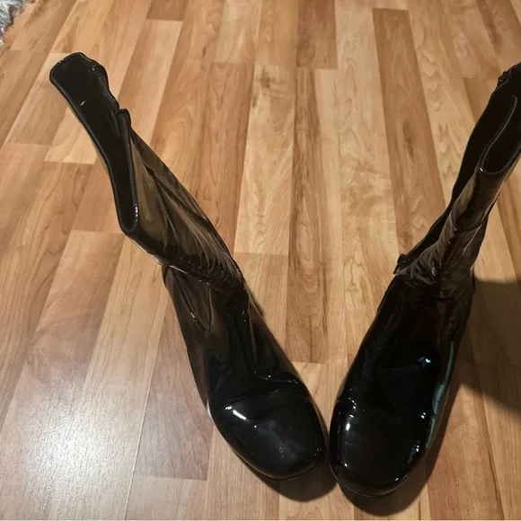 Black and Gray Zebra Print Boots - Picture 2 of 4